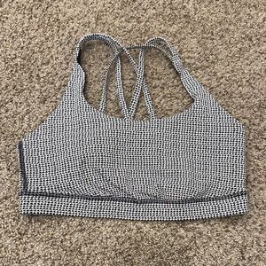 Lululemon Black and White Patterned Sports Bra